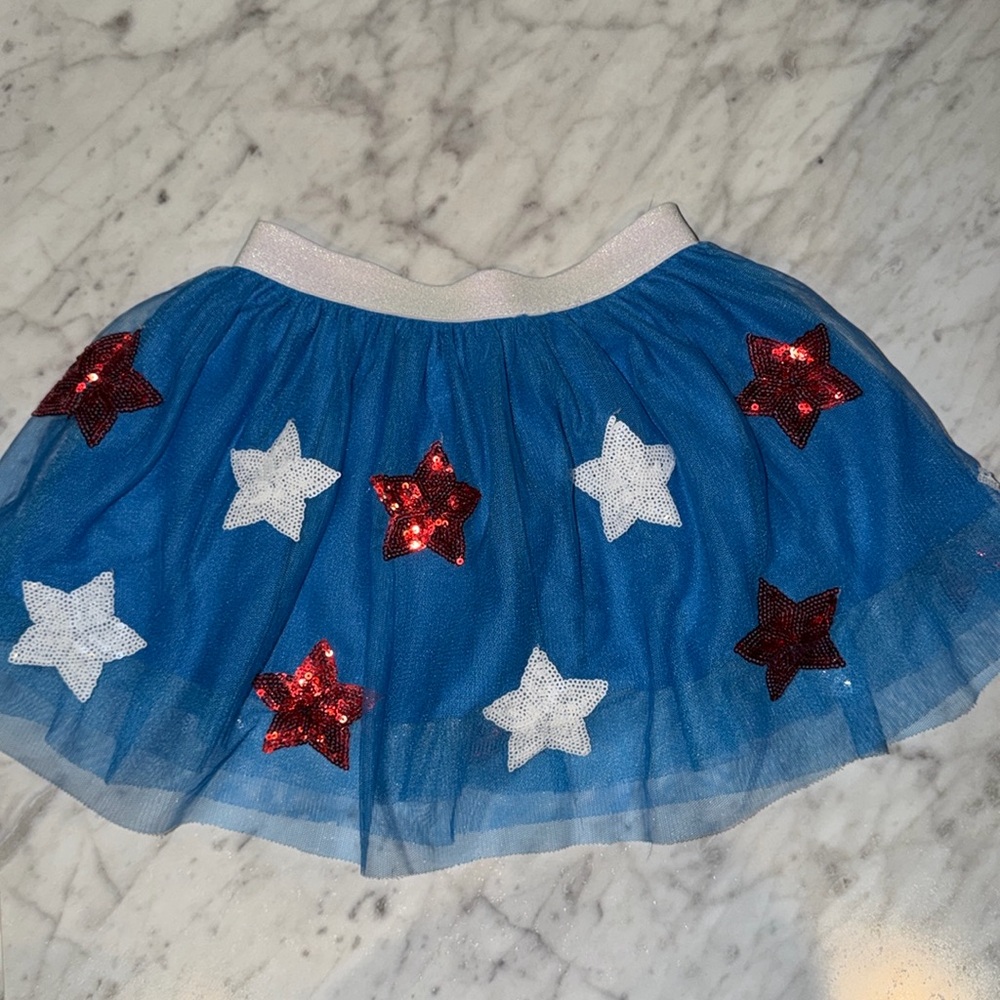 Sweet wink patriotic 4th of July tulle skirt size 2-4t